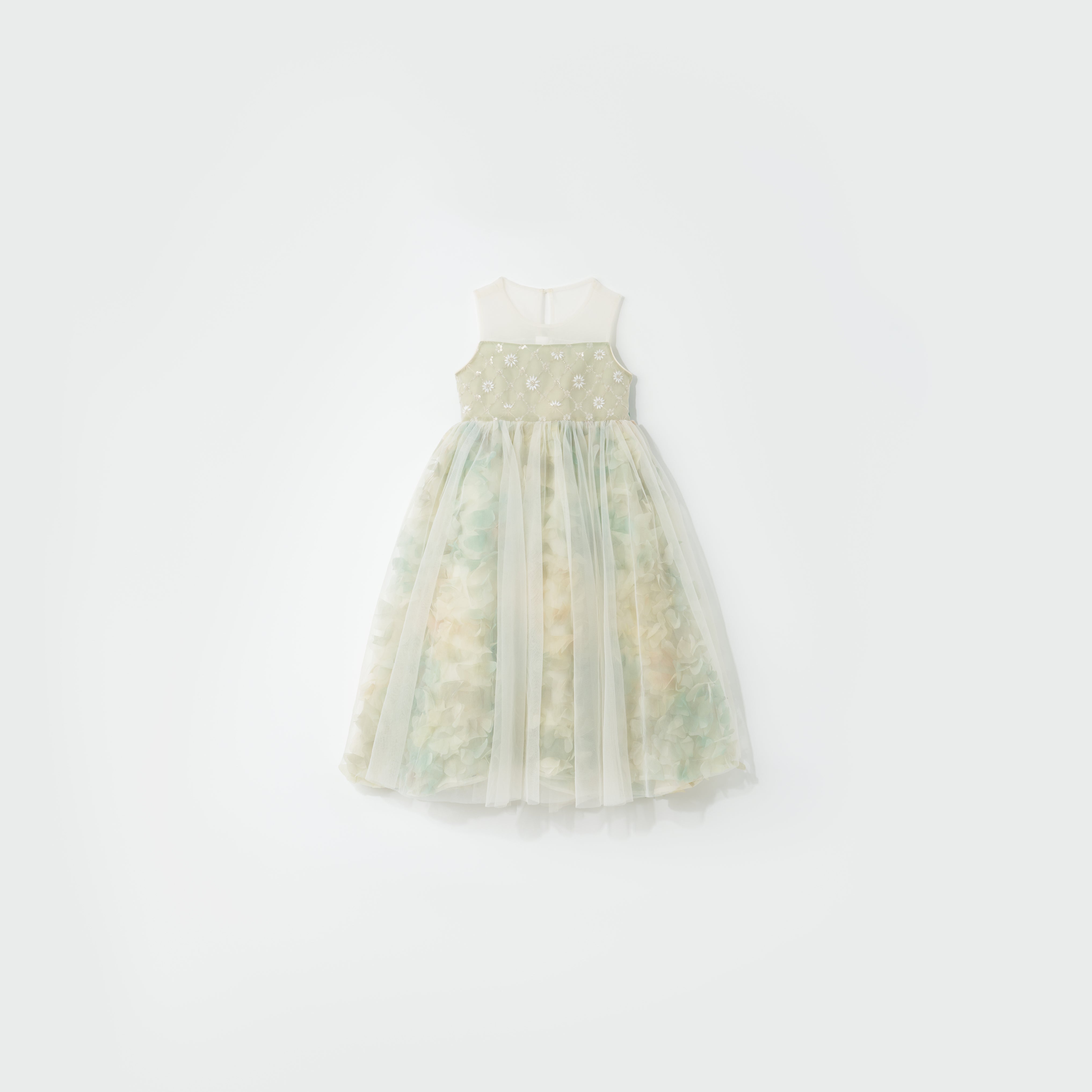 Verdant Petal Tulle Dress