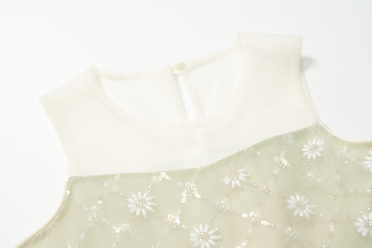Verdant Petal Tulle Dress