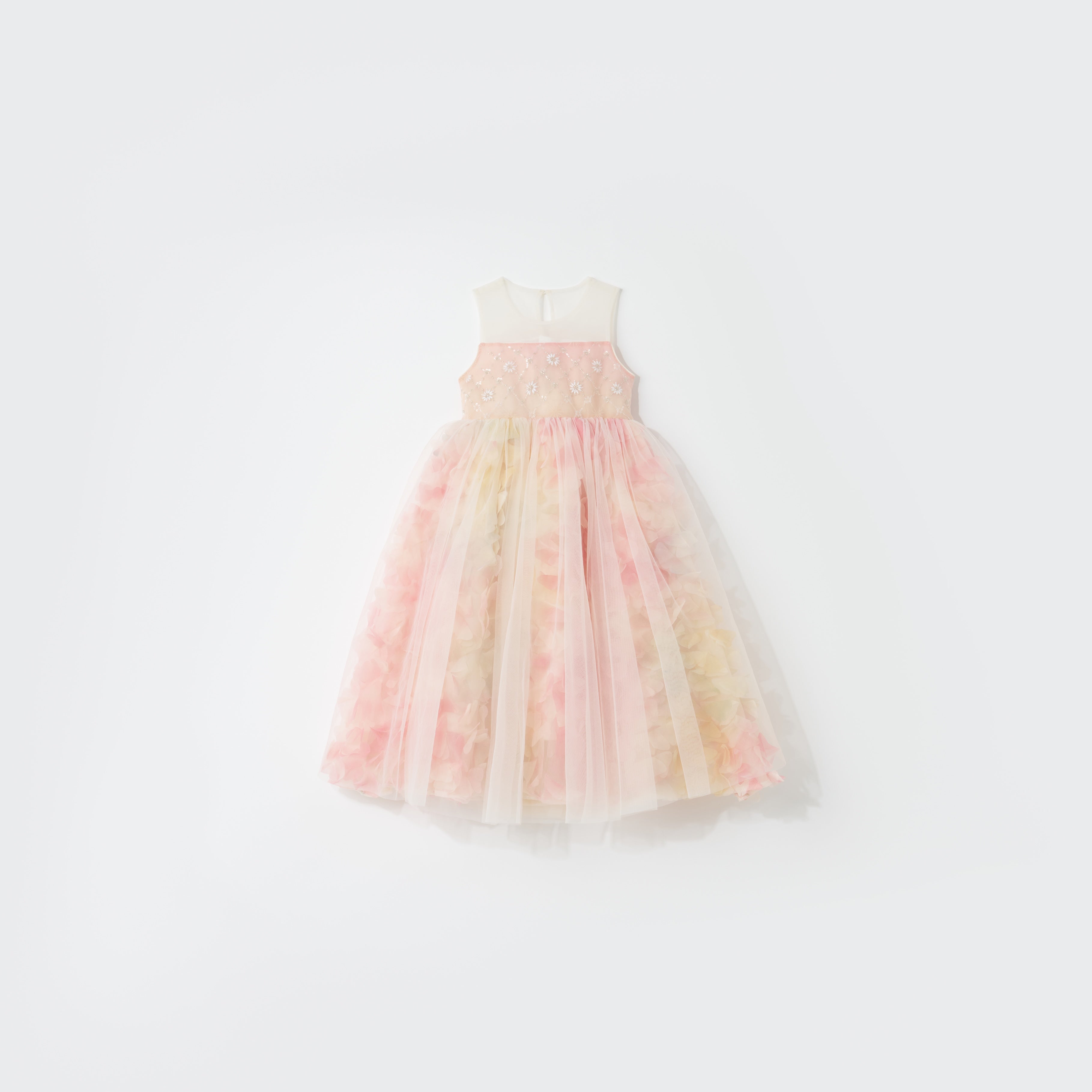 Peach Blossom Petal Tulle Dress