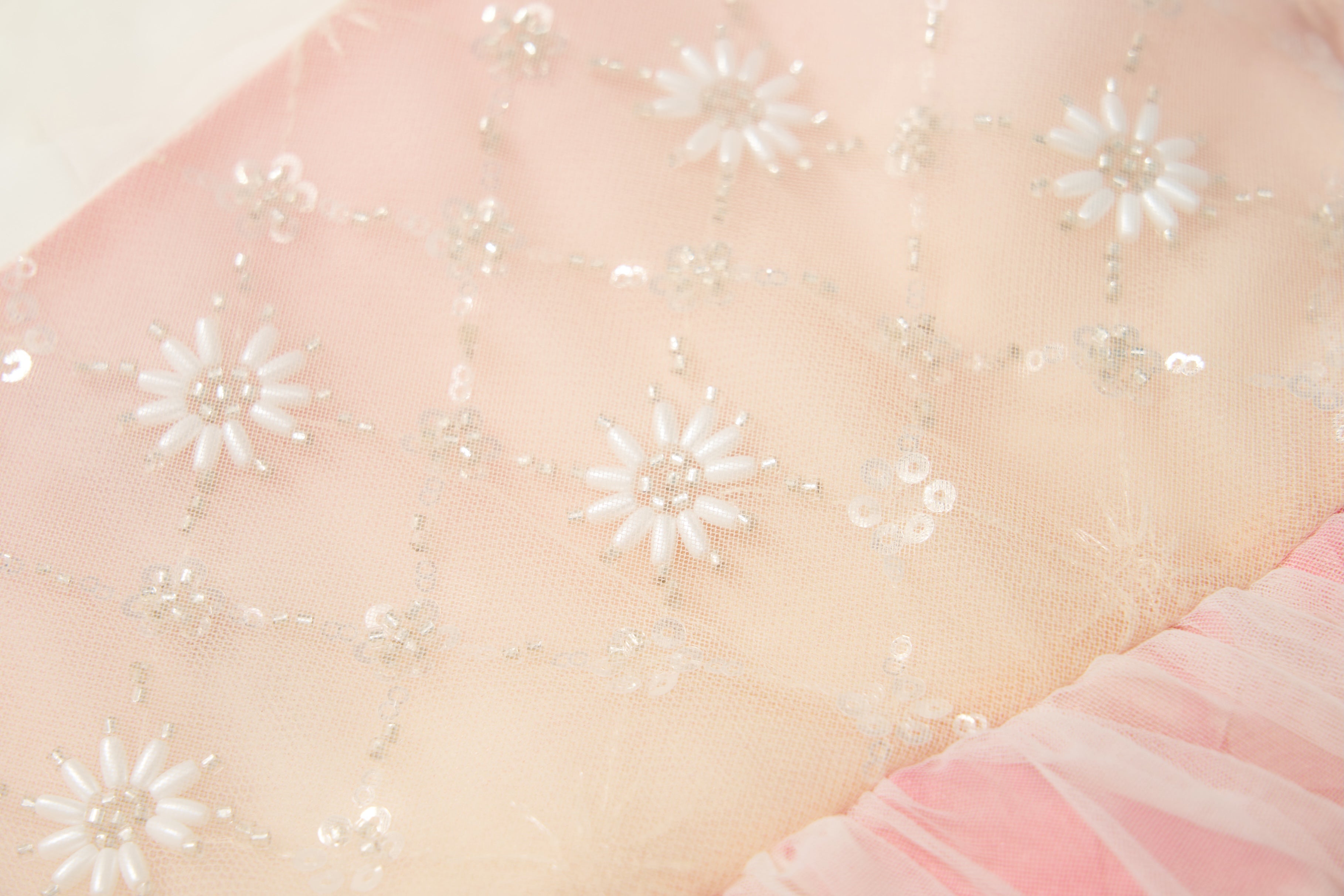 Peach Blossom Petal Tulle Dress