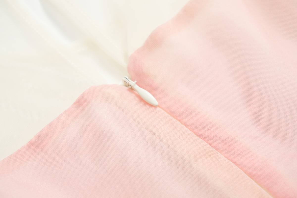 Peach Blossom Petal Tulle Dress