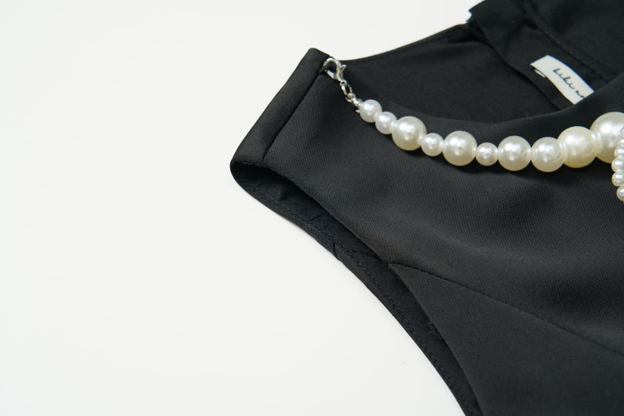 Noir Pearl Tulle Dress