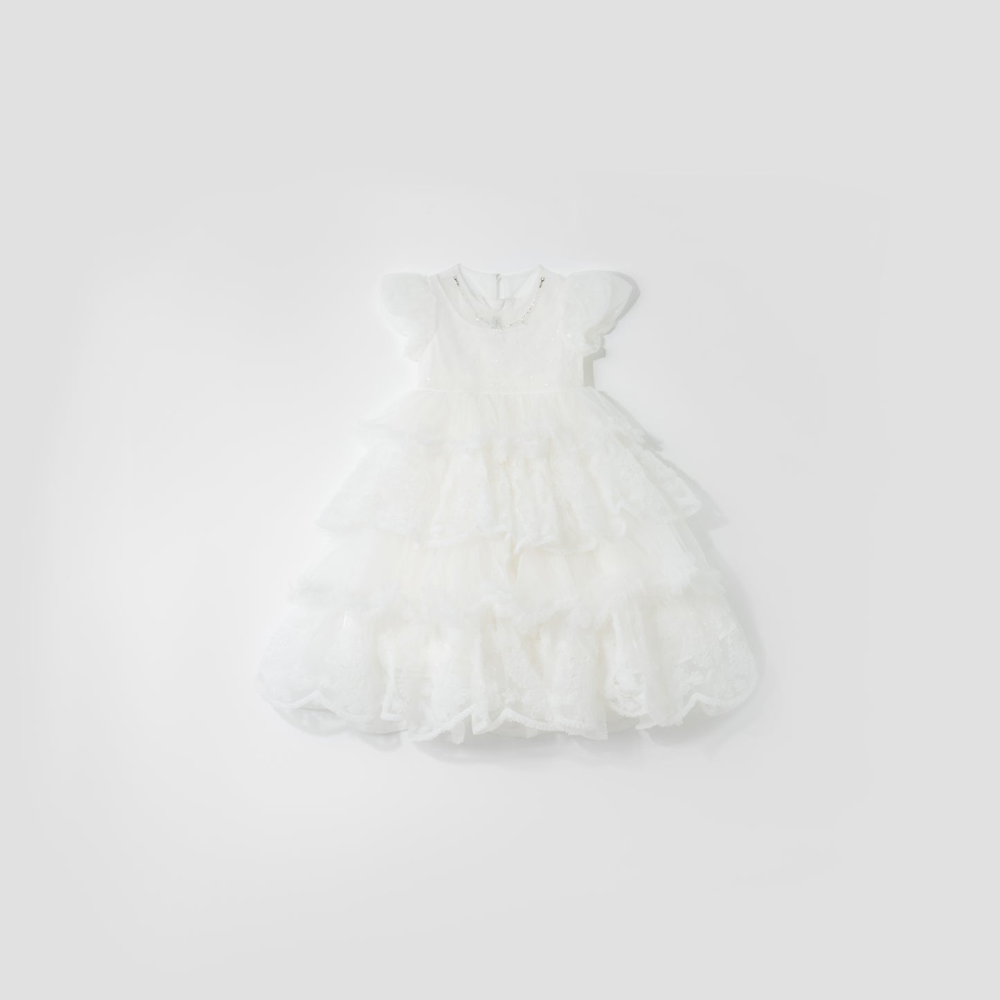 Petal Cascade Puff Tulle Dress