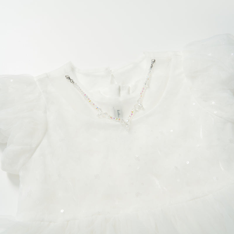 Petal Cascade Puff Tulle Dress