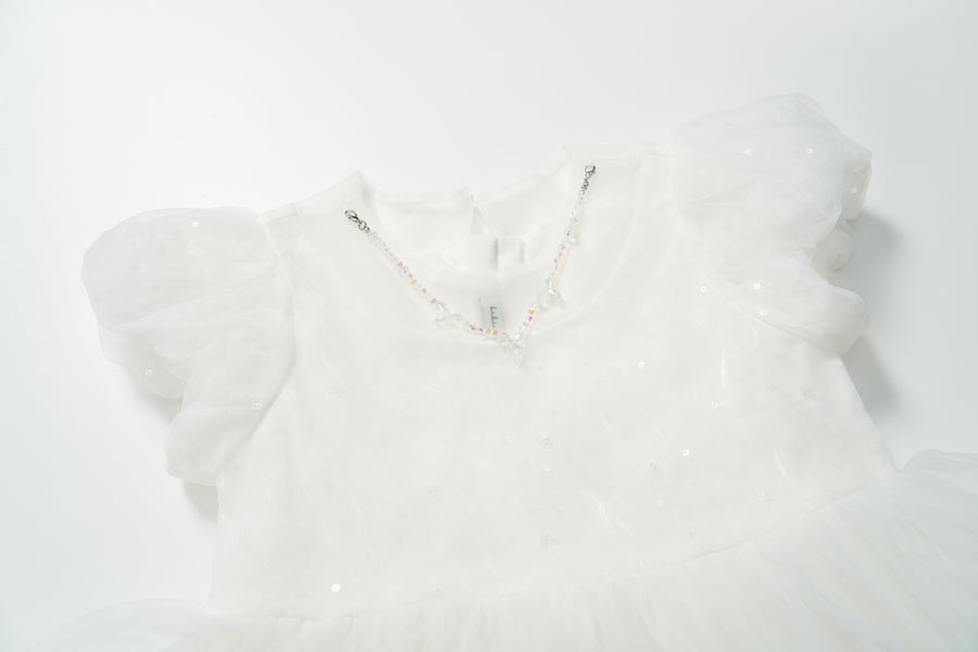 Petal Cascade Puff Tulle Dress