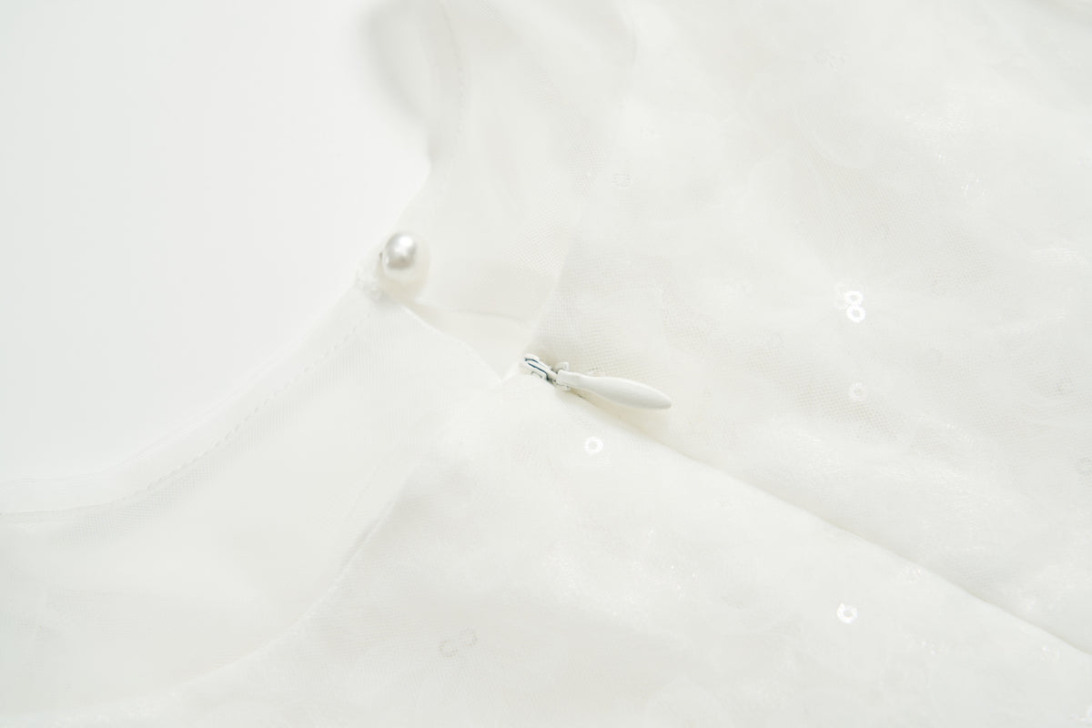 Petal Cascade Puff Tulle Dress