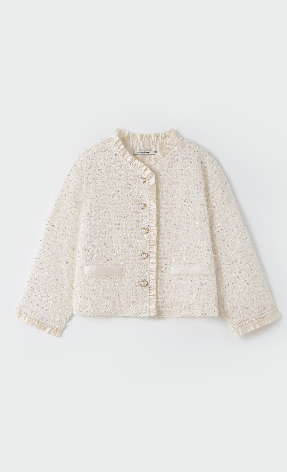 Petal Glimmer Satin Jacket