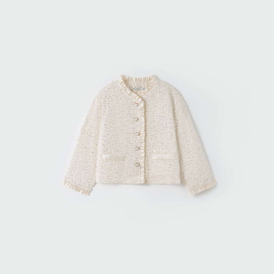 Petal Glimmer Satin Jacket