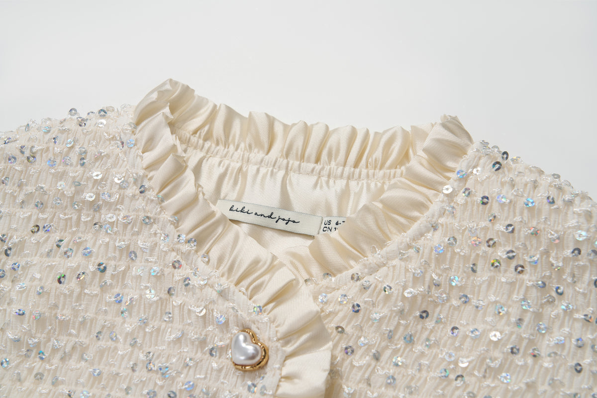 Petal Glimmer Satin Jacket