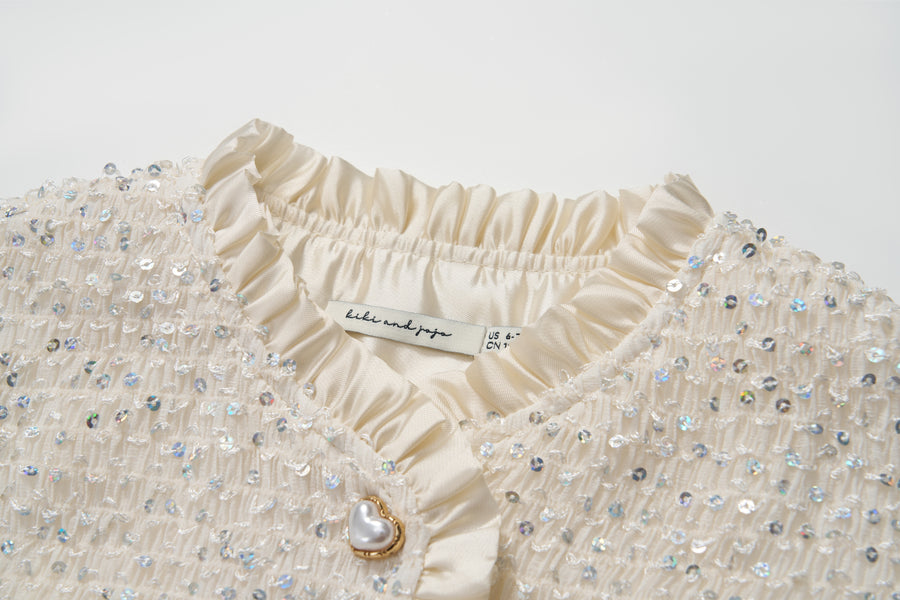 Petal Glimmer Satin Jacket