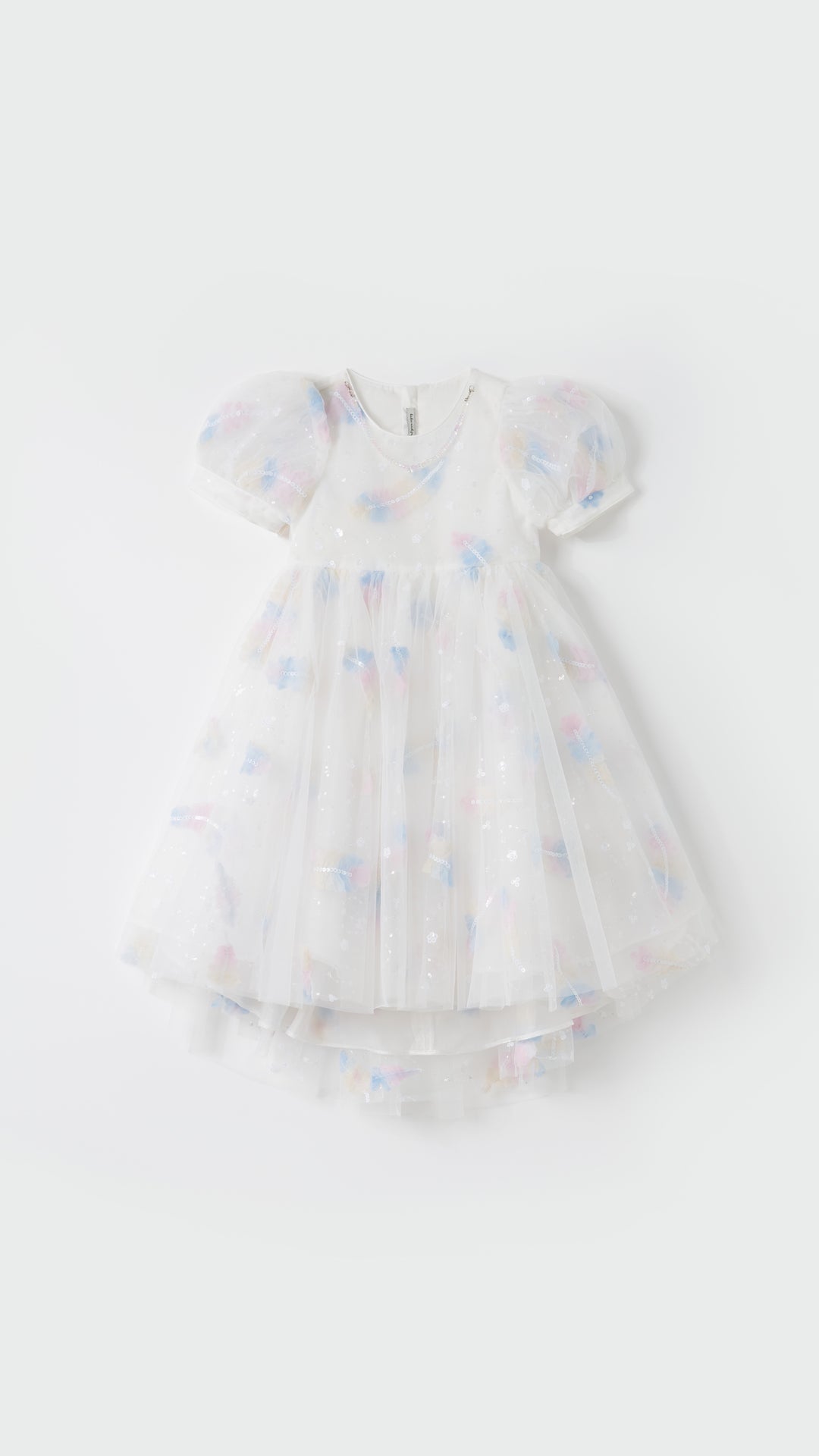 Feather Bloom Pastel Tulle Dress