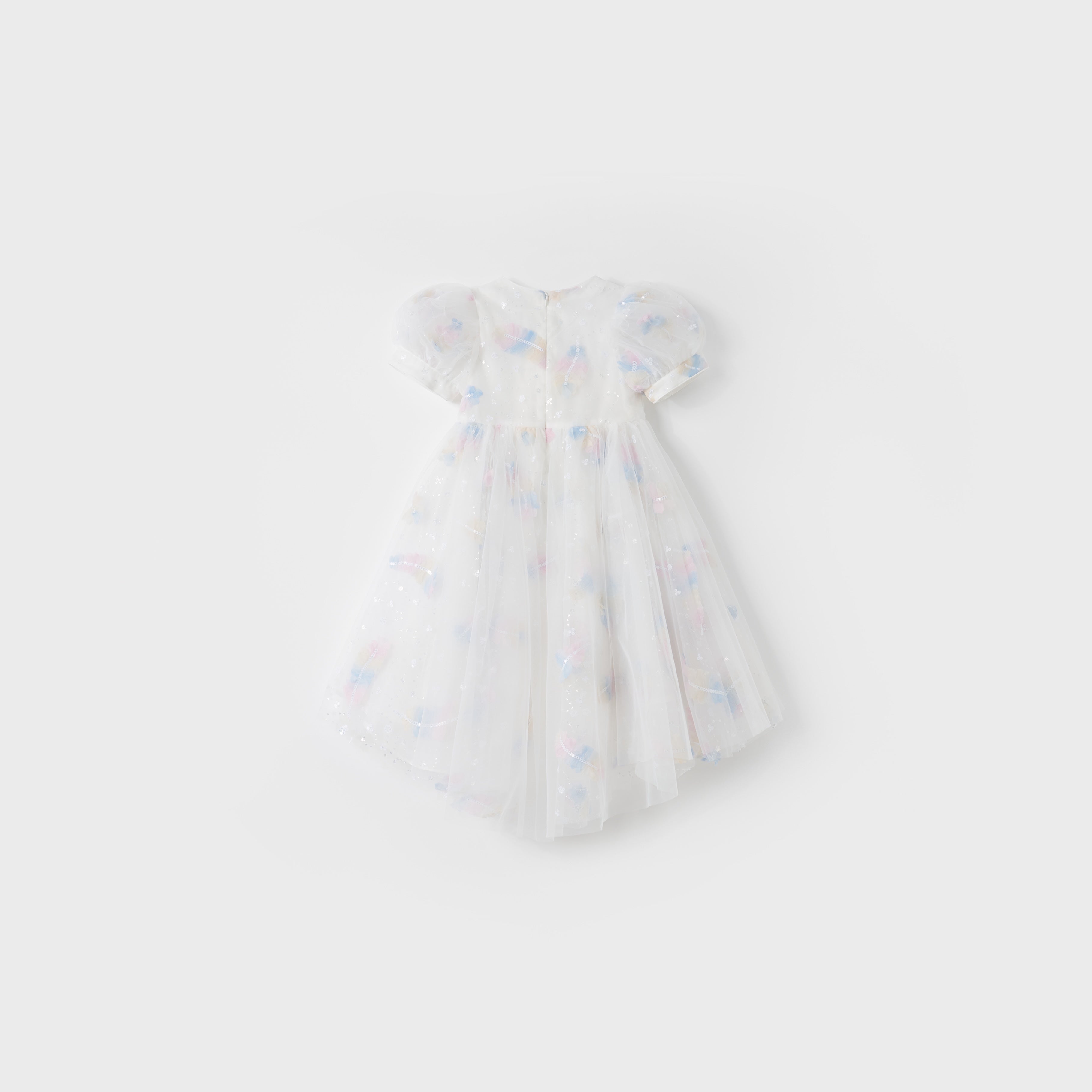 Feather Bloom Pastel Tulle Dress