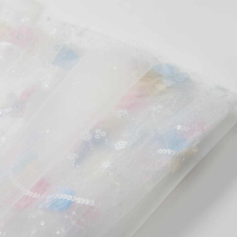 Feather Bloom Pastel Tulle Dress
