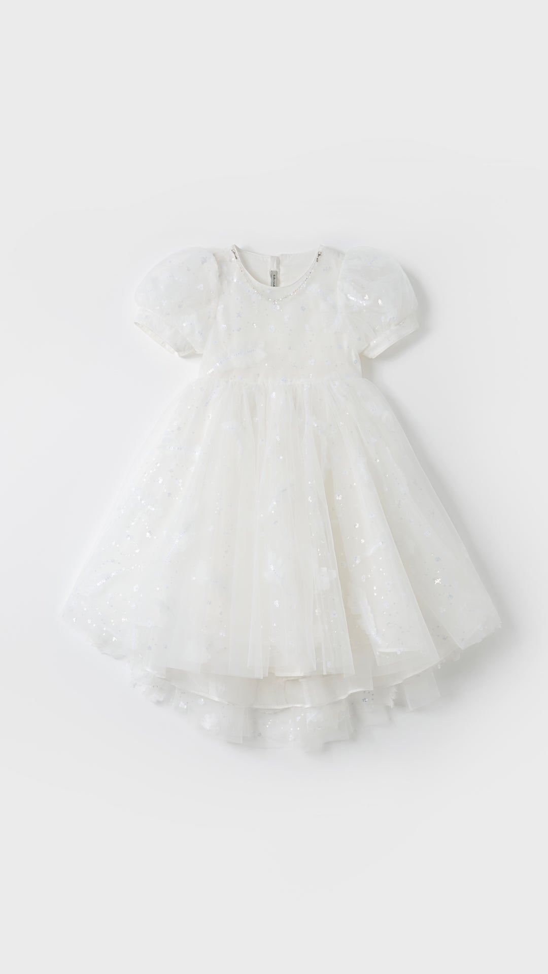 Feather Bloom Layered Tulle Dress