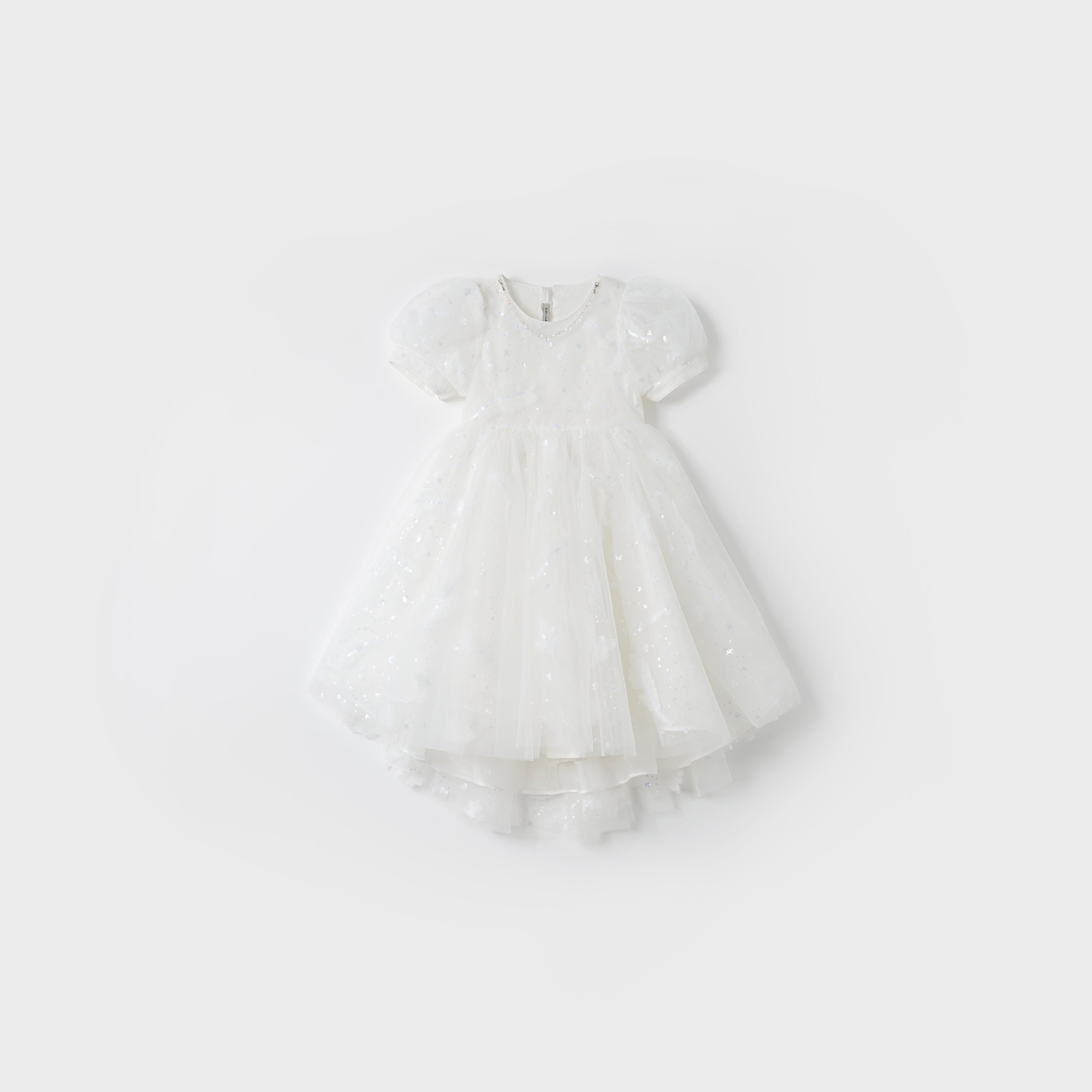 Feather Bloom Layered Tulle Dress