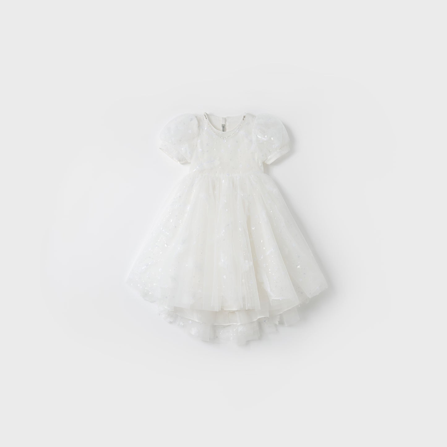 Feather Bloom Layered Tulle Dress