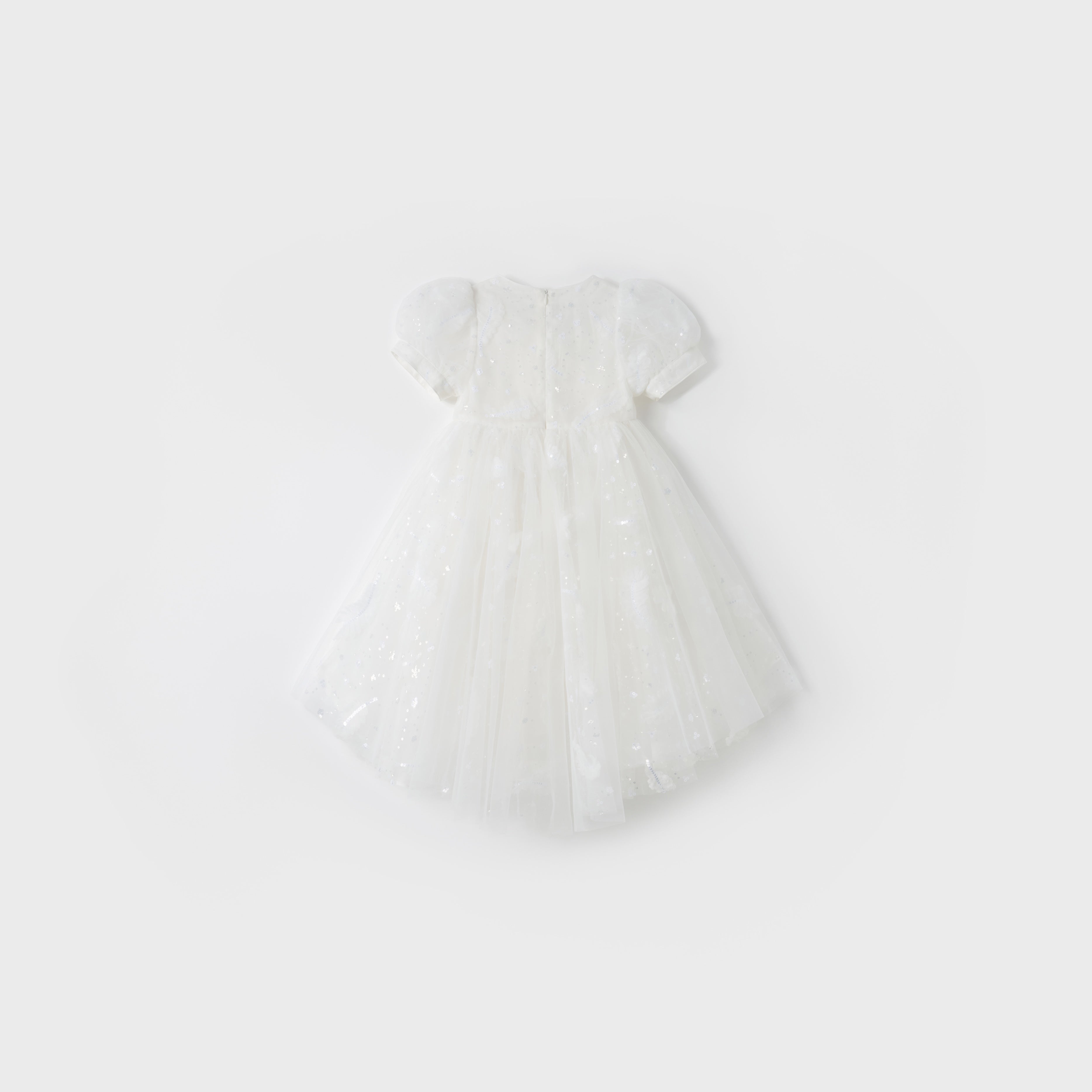 Feather Bloom Layered Tulle Dress