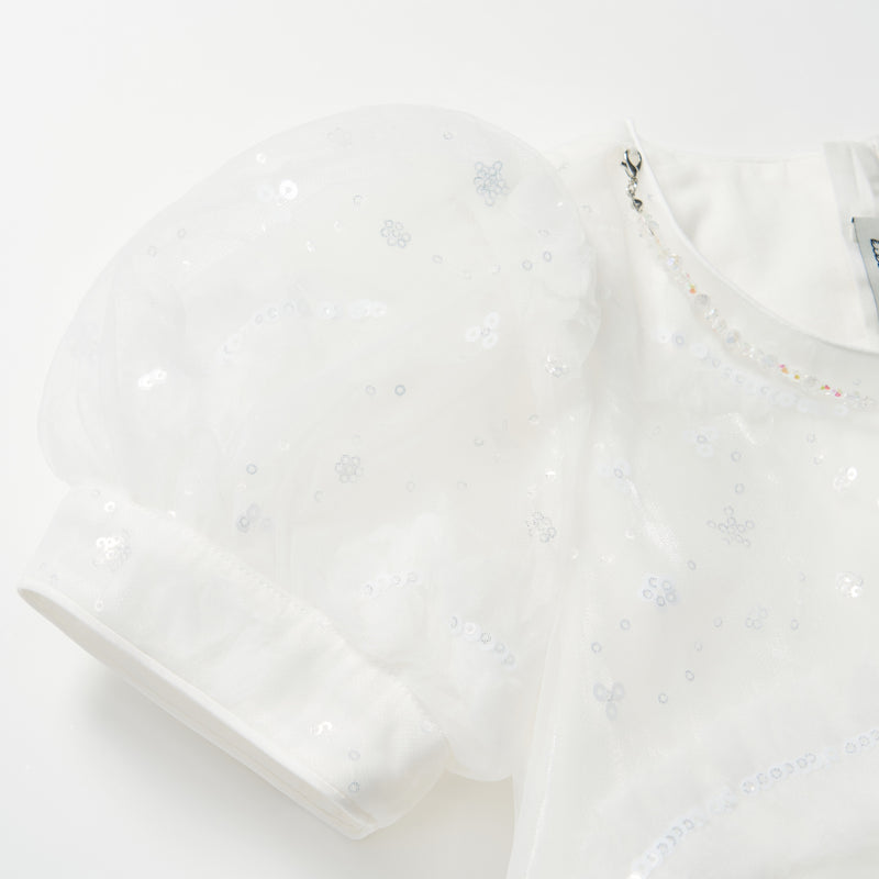 Feather Bloom Layered Tulle Dress