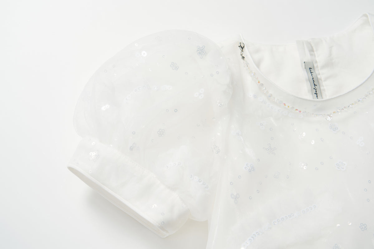 Feather Bloom Layered Tulle Dress