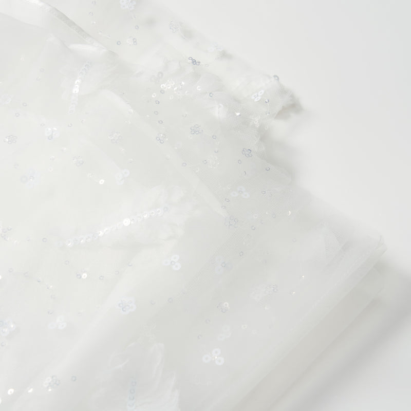 Feather Bloom Layered Tulle Dress