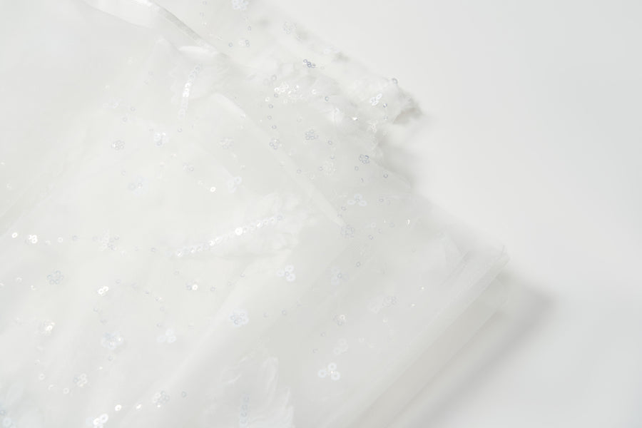 Feather Bloom Layered Tulle Dress
