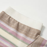 Blush Pink Meadow Stripe Knit Polo Top