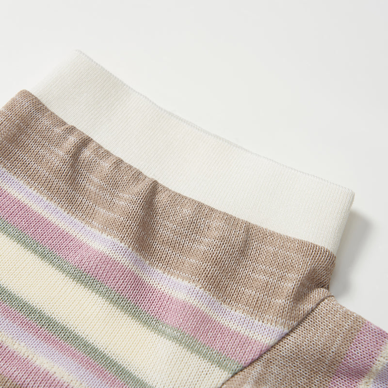 Blush Pink Meadow Stripe Knit Polo Top
