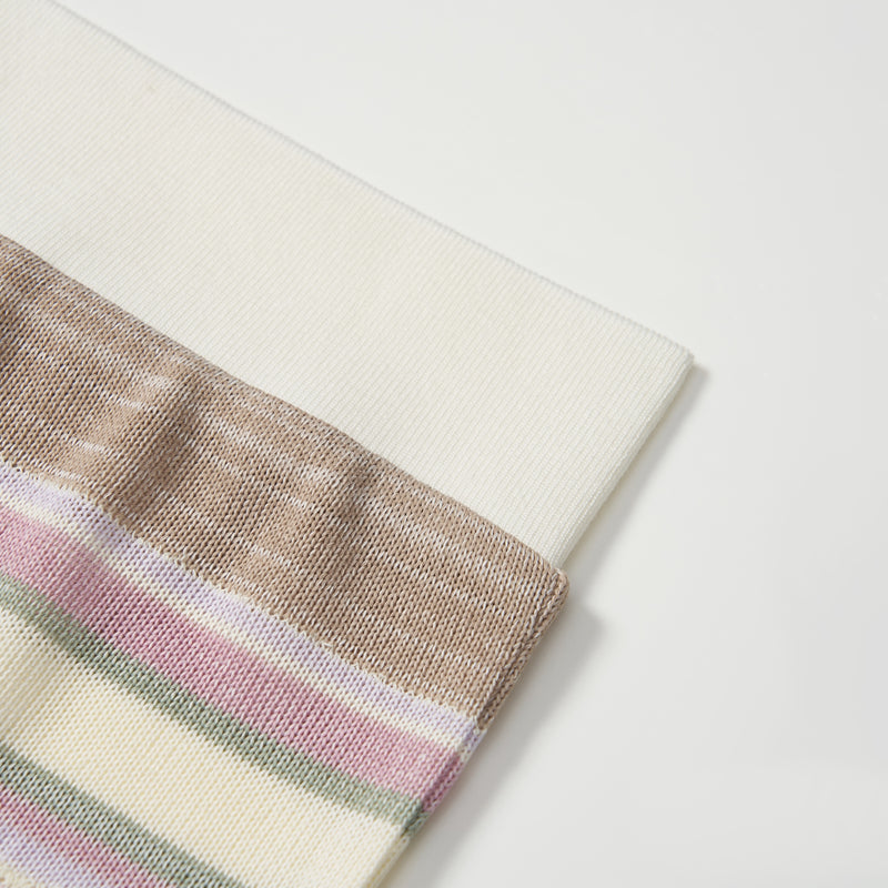 Blush Pink Meadow Stripe Knit Polo Top