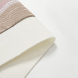 Blush Pink Meadow Stripe Knit Polo Top