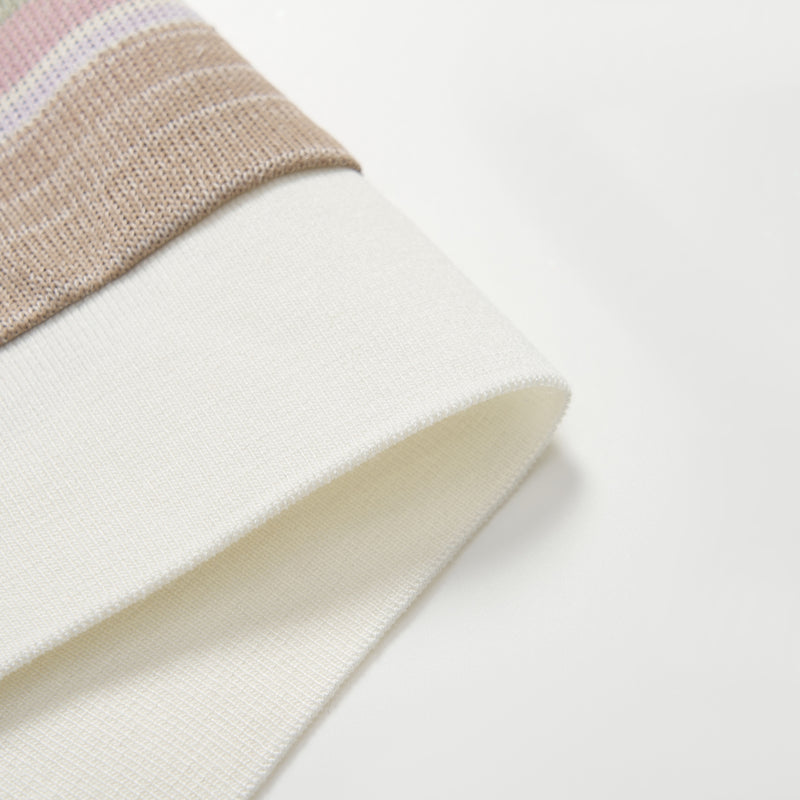 Blush Pink Meadow Stripe Knit Polo Top
