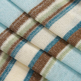 Sky Blue Meadow Stripe Knit Polo Top