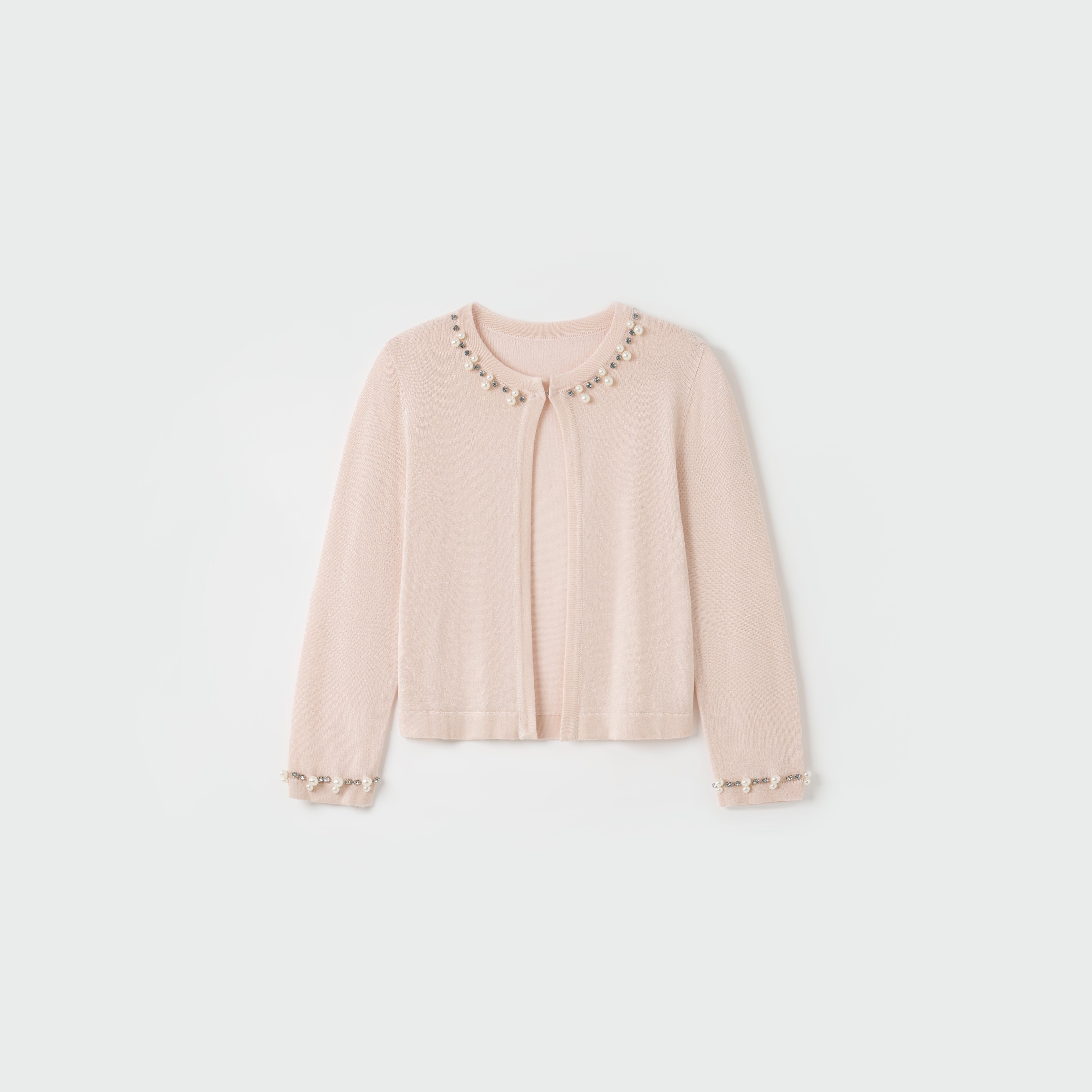 Blush Petal Pearl Knit Cardigan