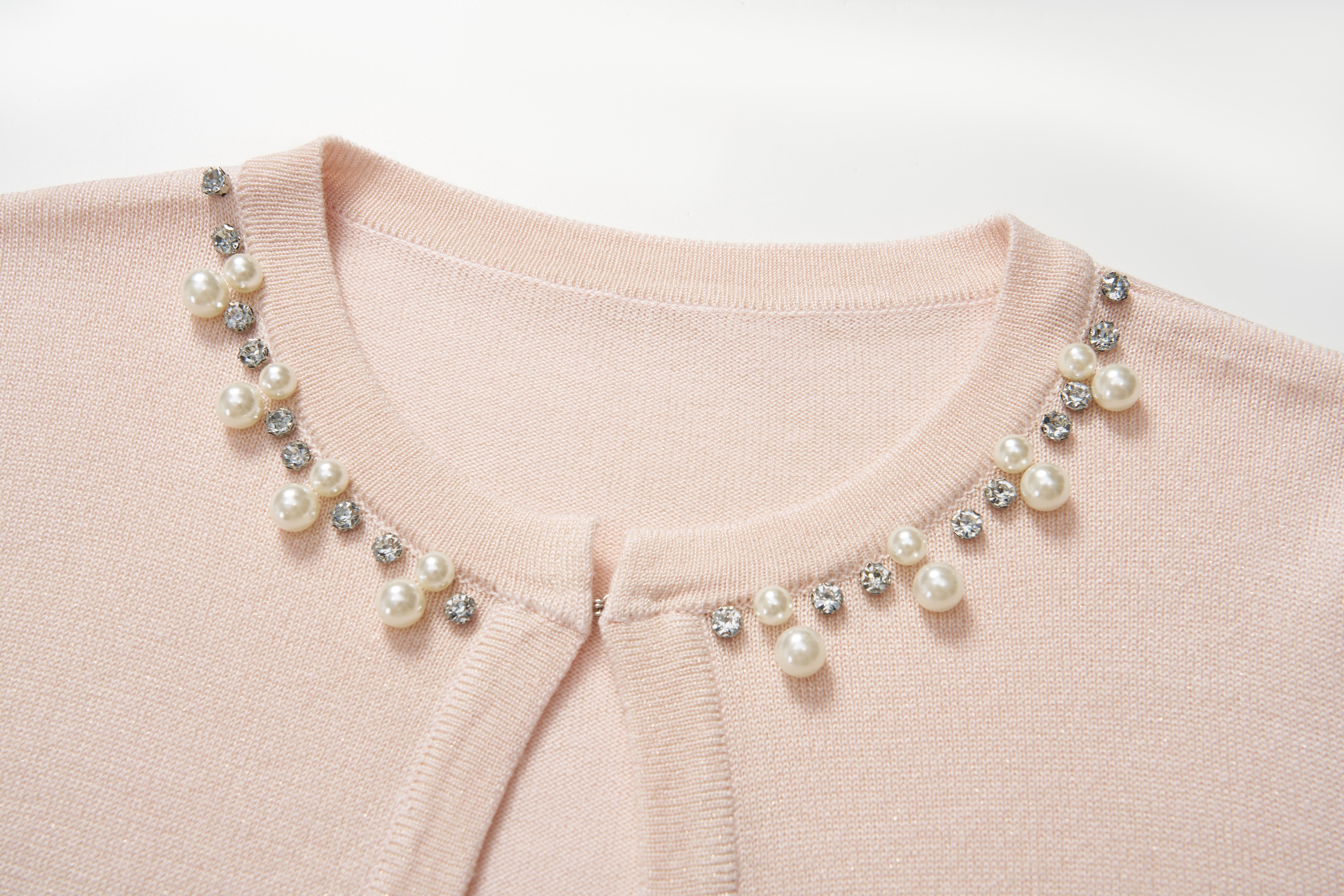 Blush Petal Pearl Knit Cardigan