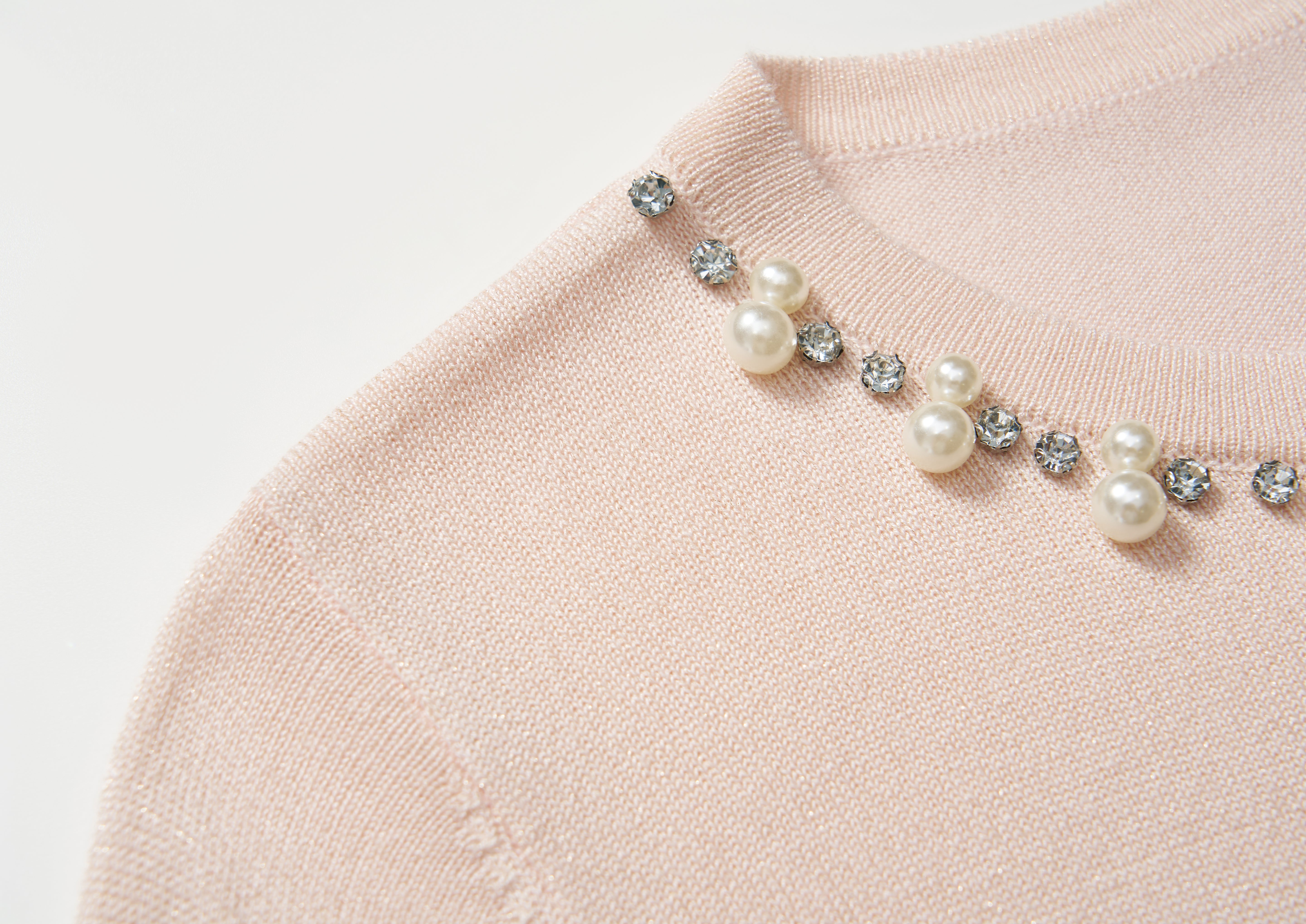 Blush Petal Pearl Knit Cardigan