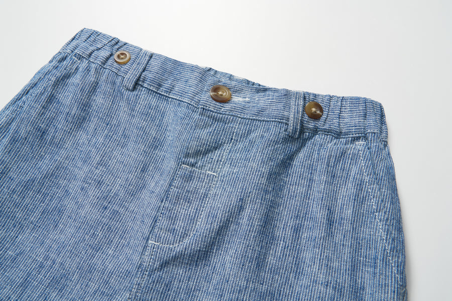 Riviera Linen Cotton Shorts with Suspenders