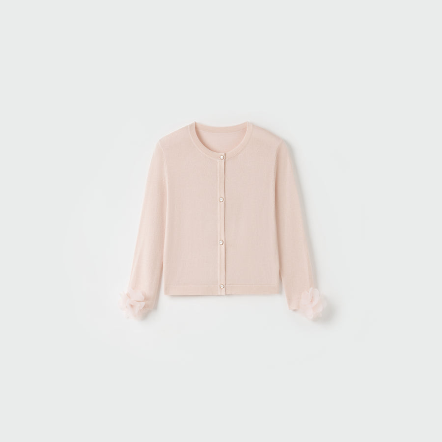 Blush Petal Bloom Knit Cardigan