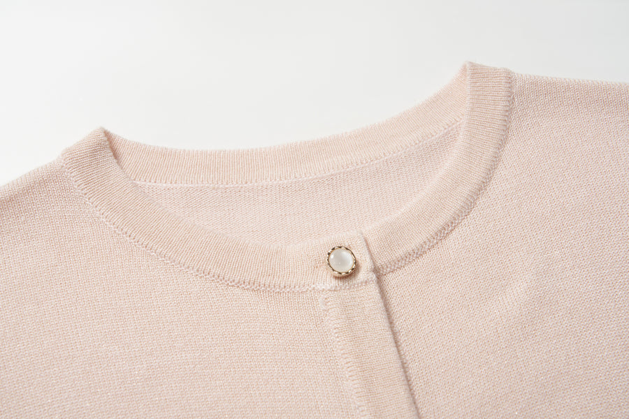 Blush Petal Bloom Knit Cardigan