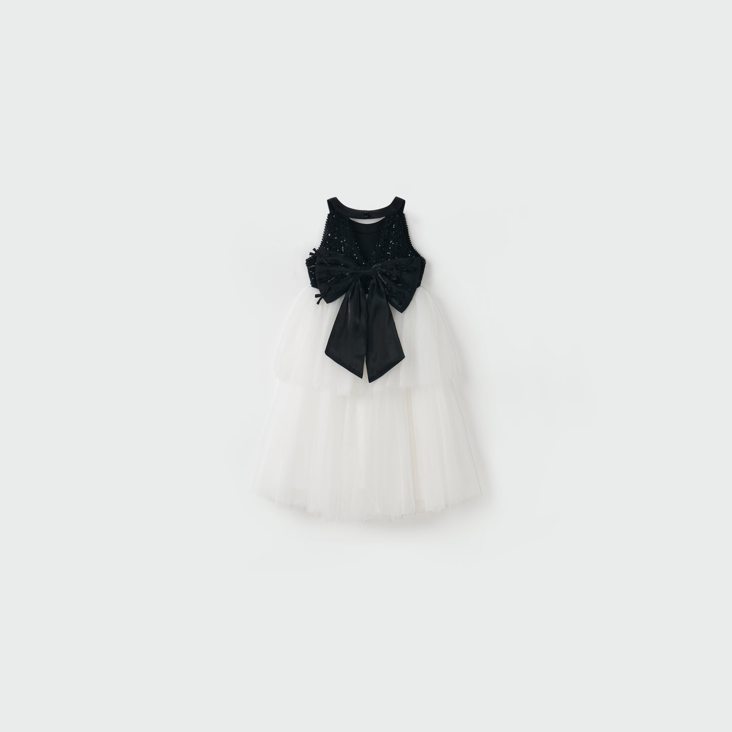 Midnight Sequin Knit Lace Tulle Dress