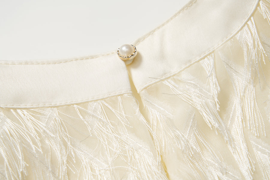 Champagne Fringe Whisper Dress