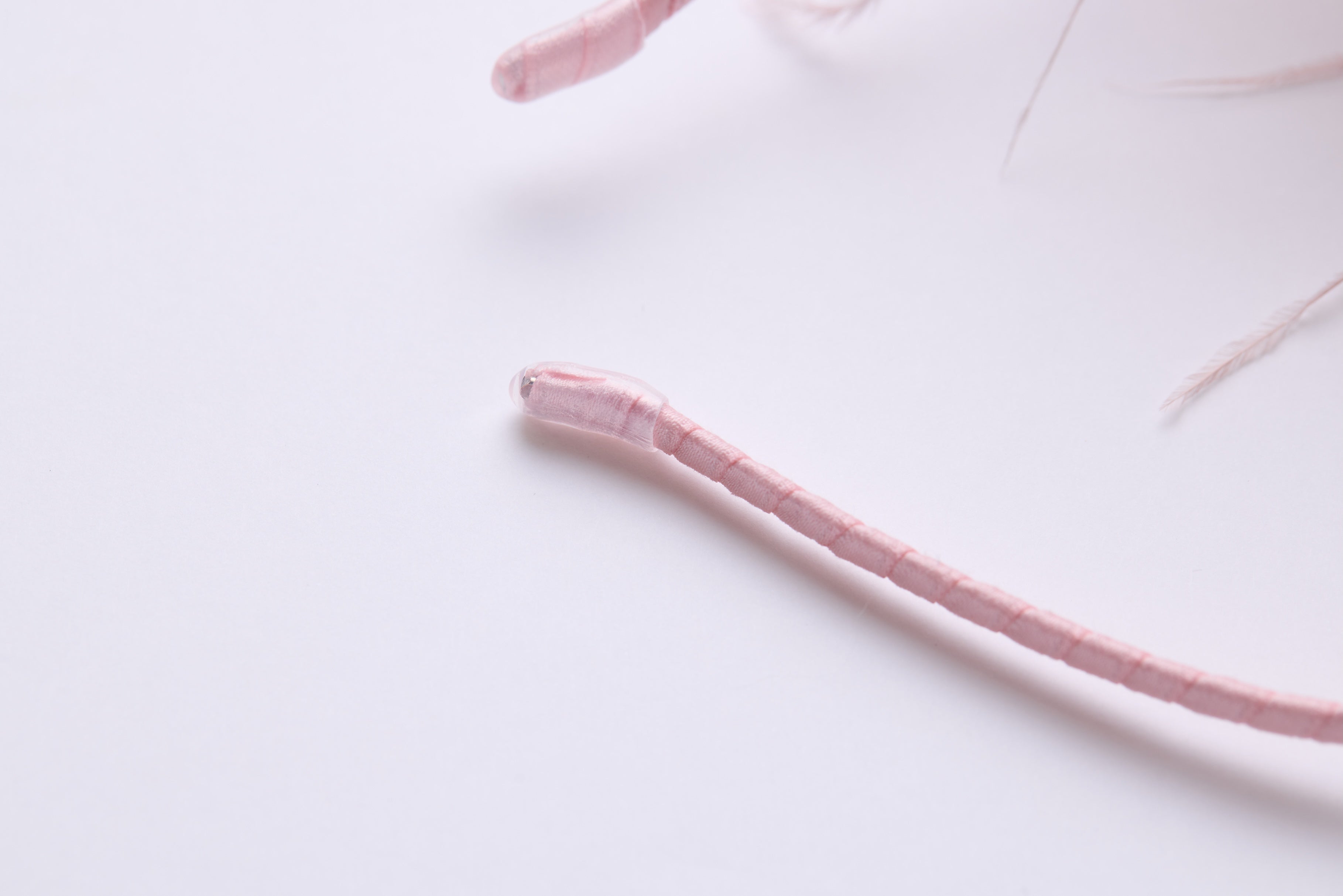Blush Hand-Beaded Lily Feather Headband
