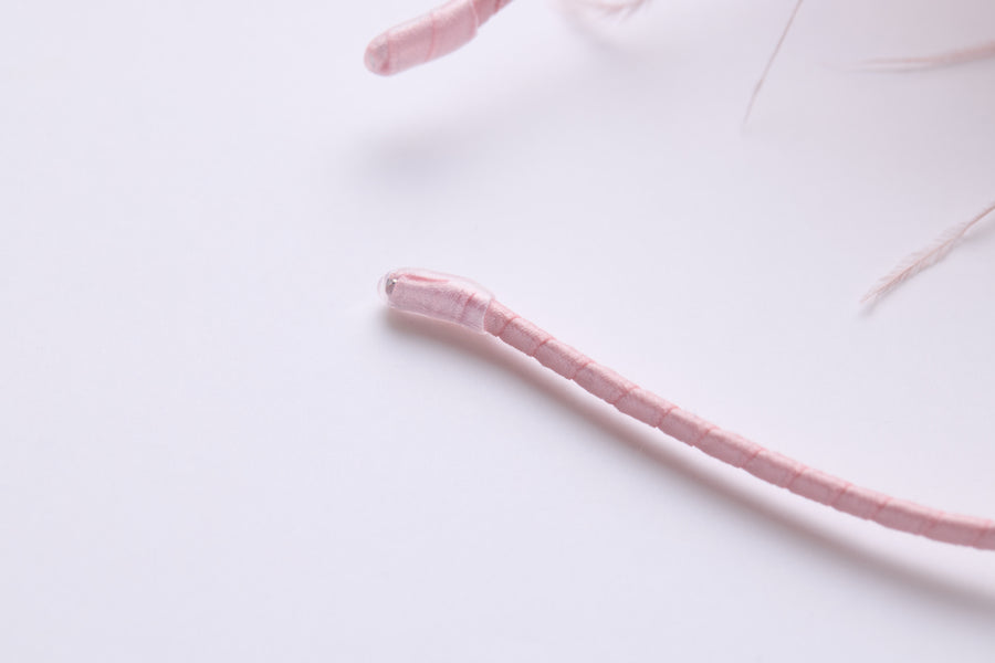 Blush Hand-Beaded Lily Feather Headband