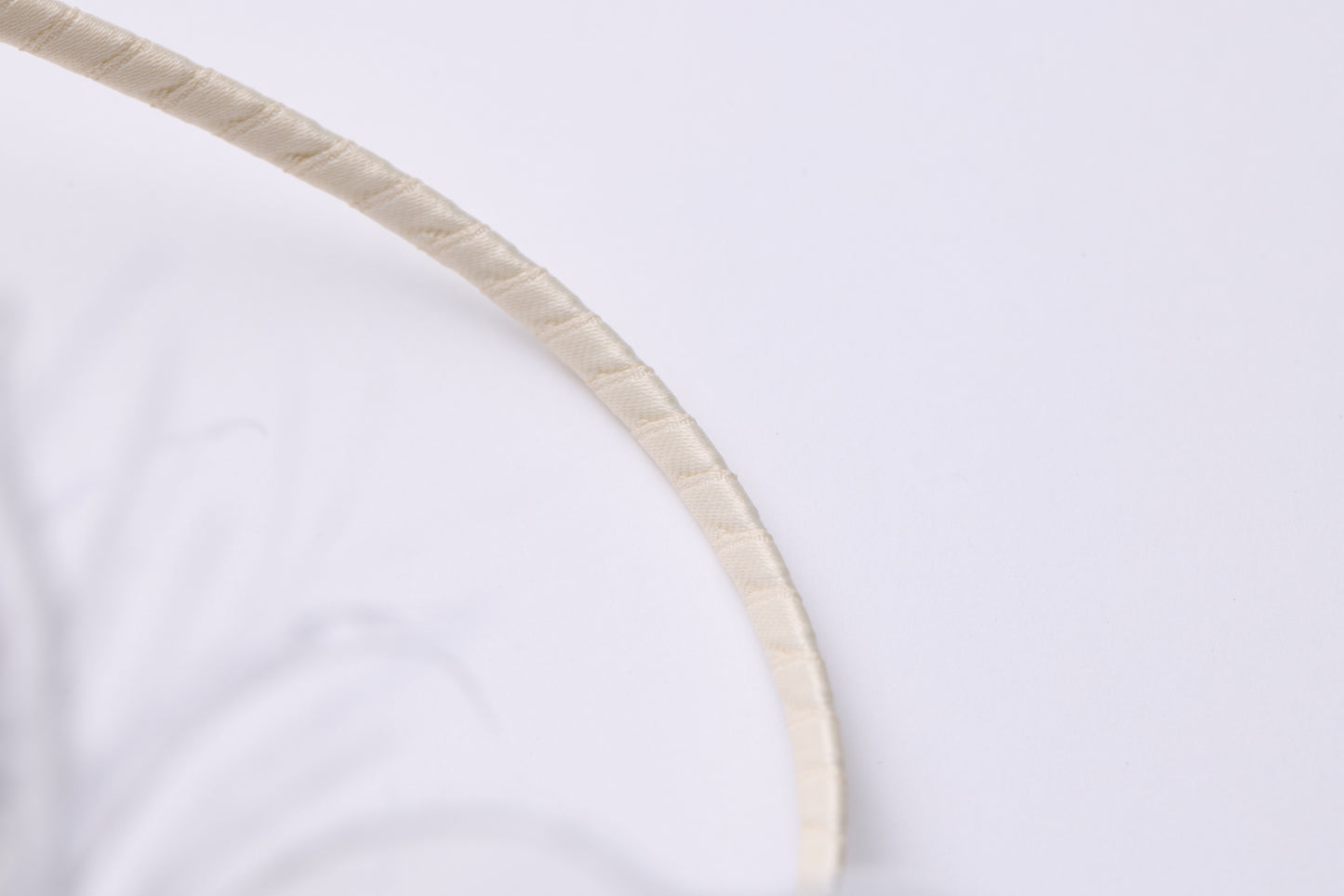 Ivory Hand-Beaded Lily Feather Headband