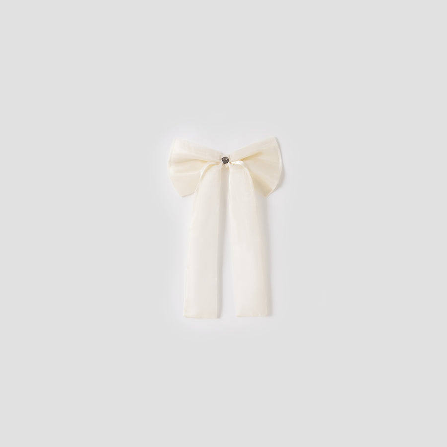 Ivory Petal Blossom Tweed Bow Dress
