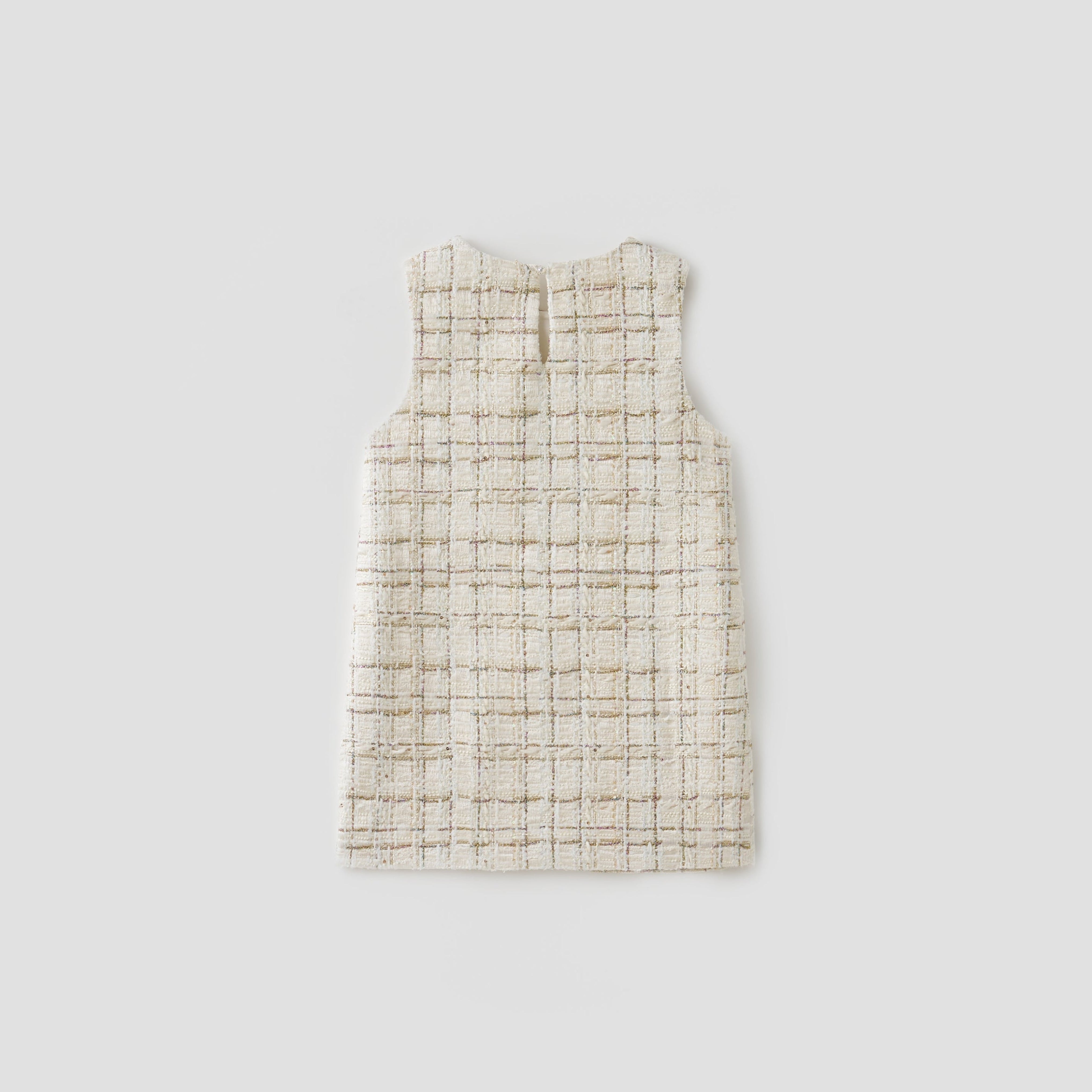 Ivory Lumière Tweed A-Line Dress