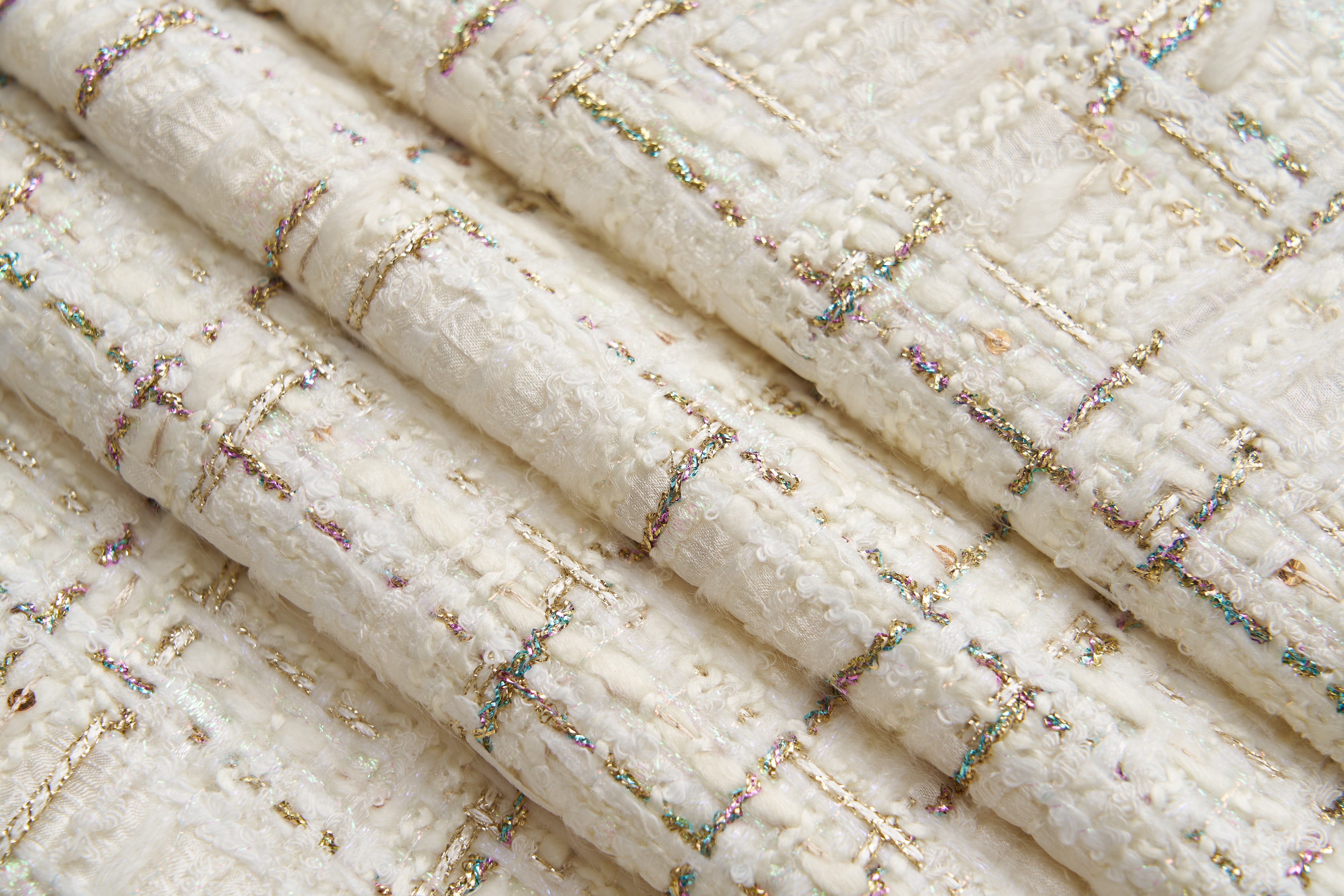 Ivory Lumière Tweed A-Line Dress