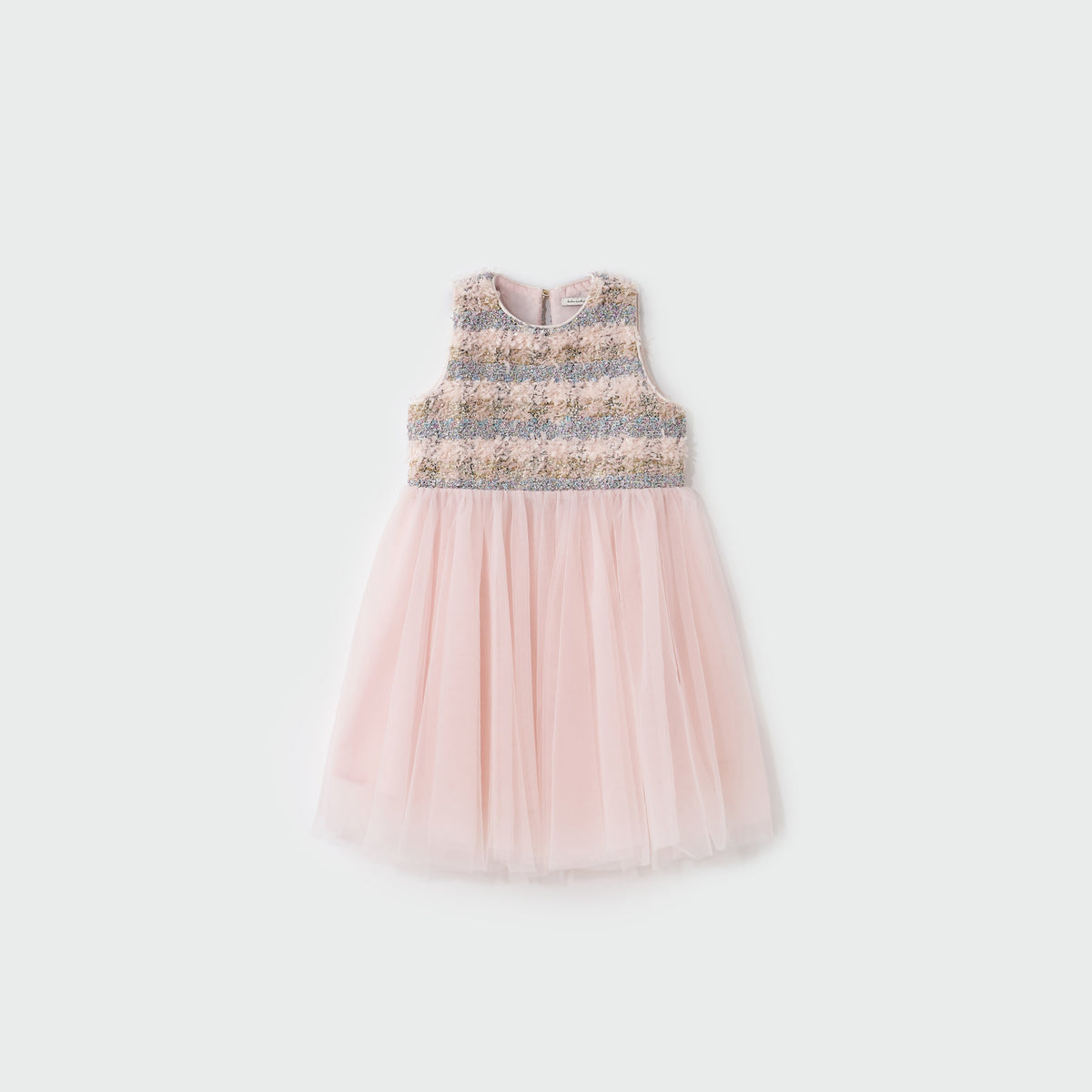 Autumn Reverie Tweed & Pale Pink Tulle Dress