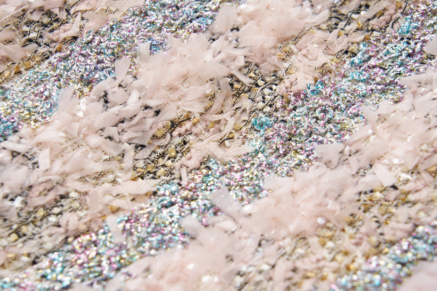 Autumn Reverie Tweed & Pale Pink Tulle Dress