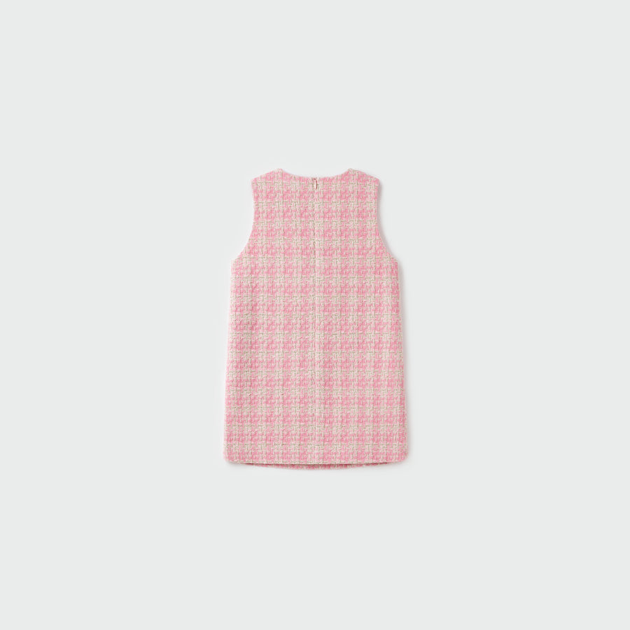 Blush Lumière Tweed A-Line Dress