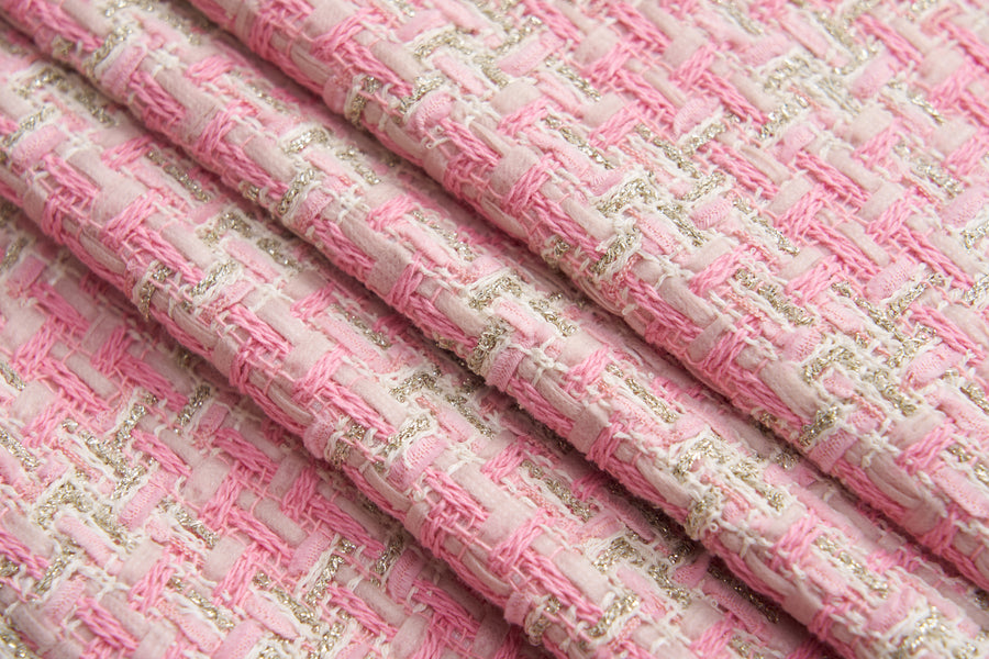 Blush Lumière Tweed A-Line Dress