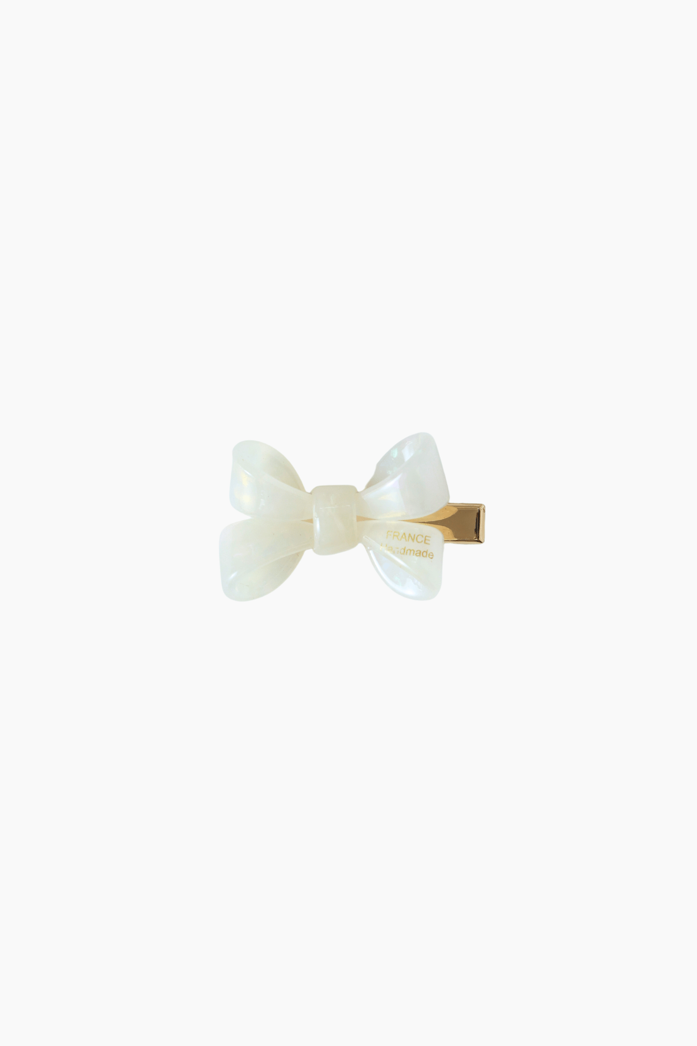 Girls Iridescent Sheer Double Bow Hair Clip - Ivory